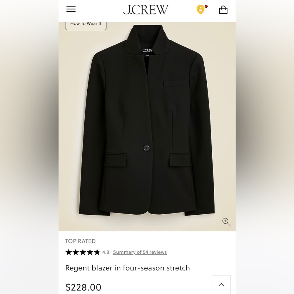 Black Tailored Blazer with Notched Lapels